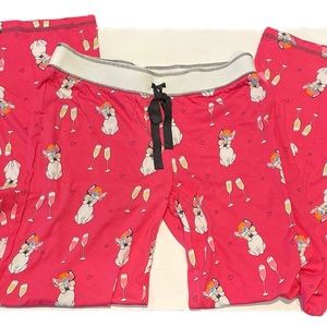 NWT PJ Salvage Size Medium French Bulldog Frenchie Pink Pajama Pants